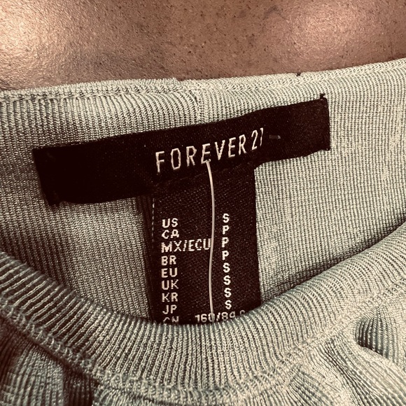 Sage Green Bodycon Mini Dress Rushed with Front Drawstrings Sz S - Picture 6 of 6